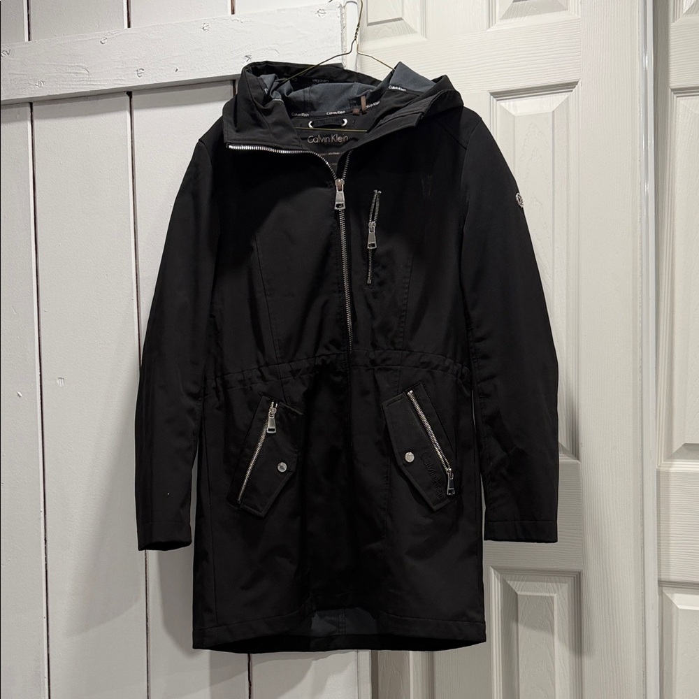 Calvin Klein Black Hooded Coat